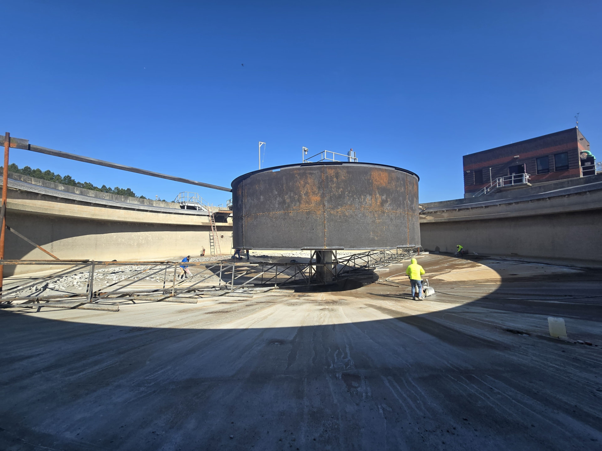 Clarifier Rehab — Floor Grind & Prep