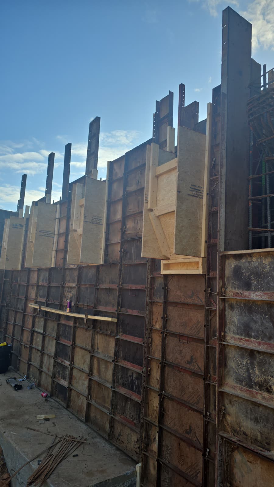 Tall Wall Forms Ready to Pour
